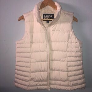 Lands' End Off-White Puffer Vest